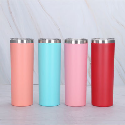 20OZ Capacité en acier inoxydable Slimny Tumbler avec couvercle coulissant et paille Top Choice