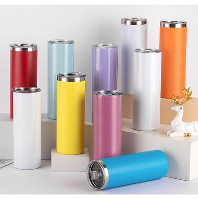 20OZ Capacité en acier inoxydable Slimny Tumbler avec couvercle coulissant et paille Top Choice