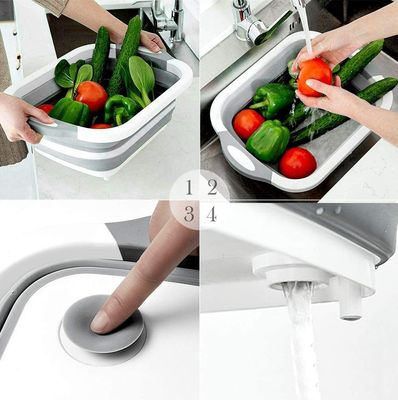 Logo personnalisé Cuve à vaisselle pour le lavage et le drainage légumes fruits planche de coupe pliable