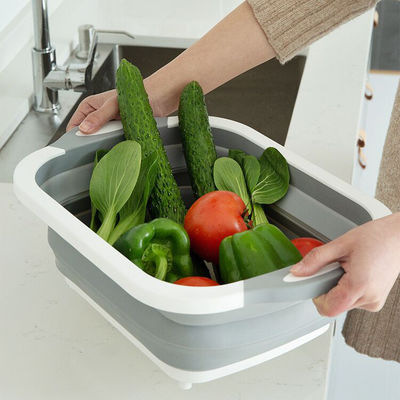 Logo personnalisé Cuve à vaisselle pour le lavage et le drainage légumes fruits planche de coupe pliable