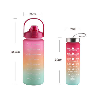 Couvercle PP de qualité alimentaire 4 pcs Bouteilles d'eau de sport en plastique avec paille et autocollants pour le fitness de gym