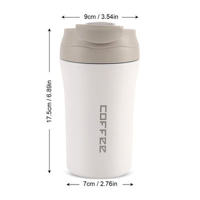 Bouteille de café de voyage isolée sous vide en acier inoxydable 14 oz/400 ml avec couvercle et paille