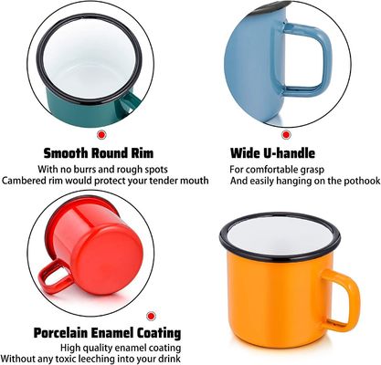 Logo personnalisé émail Camping tasse à café Europe Style de conception avec accessoires HANDGRIP