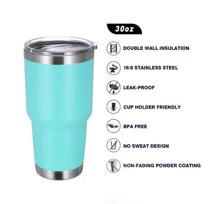 10*19.5CM Logo personnalisé en acier inoxydable double paroi tasse de café de voyage avec paille et couvercle