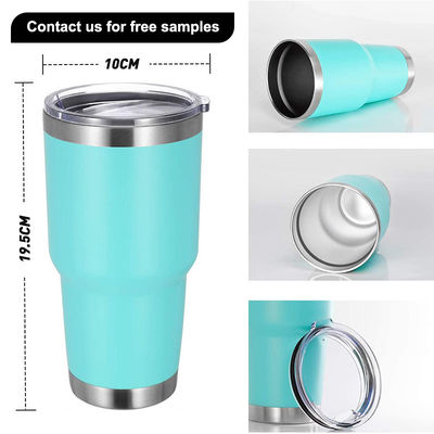 10*19.5CM Logo personnalisé en acier inoxydable double paroi tasse de café de voyage avec paille et couvercle