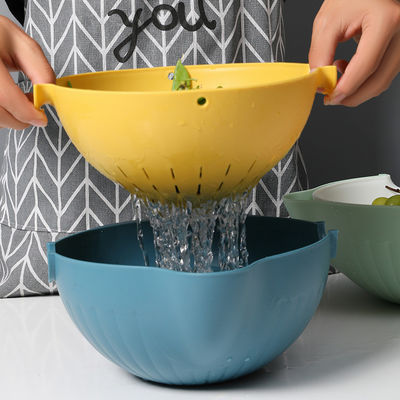 Ensembles de bols à filtre en plastique polyvalents de nettoyage 2 en 1 pour les fruits et légumes