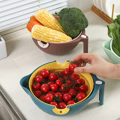 Ensembles de bols à filtre en plastique polyvalents de nettoyage 2 en 1 pour les fruits et légumes