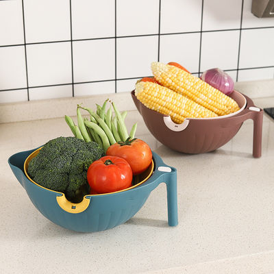 Ensembles de bols à filtre en plastique polyvalents de nettoyage 2 en 1 pour les fruits et légumes