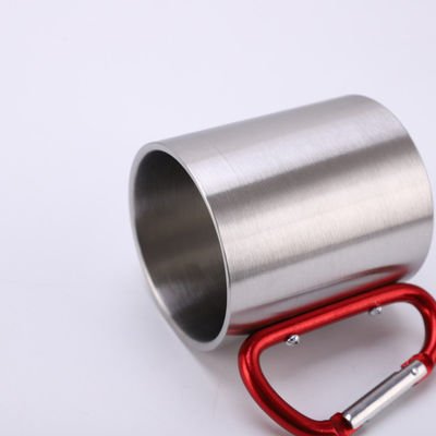 200 ml / 300 ml Camping et Voyage en acier inoxydable double-murs Carabiner tasse avec poignée