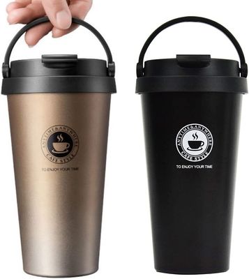 500 ml de capacité étanche à la chaleur en acier inoxydable à vide isolable tasse de voyage avec poignée