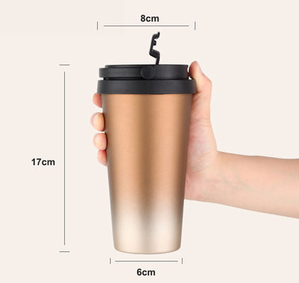 500 ml de capacité étanche à la chaleur en acier inoxydable à vide isolable tasse de voyage avec poignée