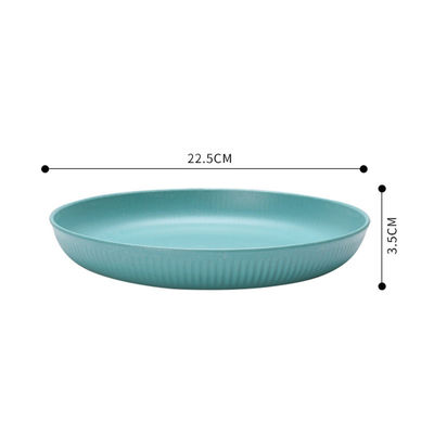 Plate de dîner en plastique ronde de 9 pouces Plate de blé légère pour ustensiles de cuisine réutilisables