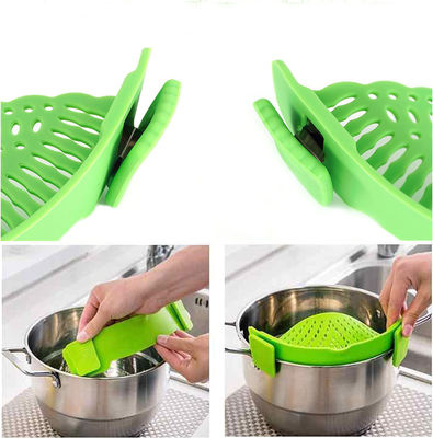 Clip On Filtre pour les pots Pan s'adapte à tous les pots et bols Filtre de cuisine en silicone