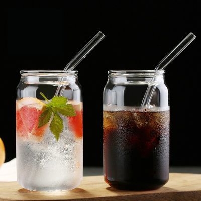 Cuisine Bouteille d'eau en verre sans borosilicate BPA avec couvercle en bambou et paille en verre