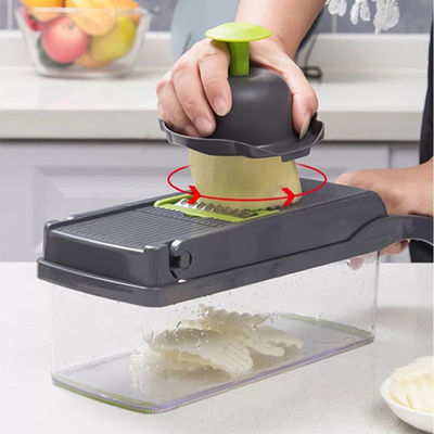 Coupeuse de légumes métalliques coupeuse d'oignons, racletteuse multifonctionnelle avec panier de colander