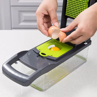 Coupeuse de légumes métalliques coupeuse d'oignons, racletteuse multifonctionnelle avec panier de colander