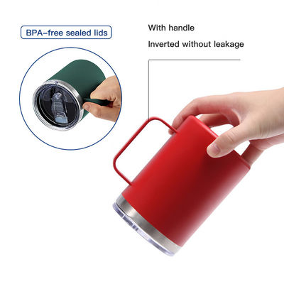 Taille personnalisée en acier inoxydable à double paroi isolée sous vide Voyage tasses de café avec poignée pour le camping