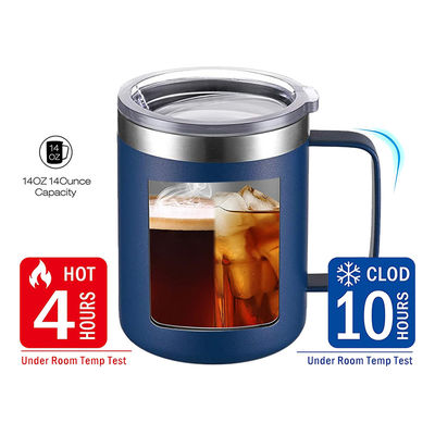 Taille personnalisée en acier inoxydable à double paroi isolée sous vide Voyage tasses de café avec poignée pour le camping