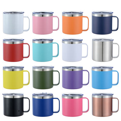 Taille personnalisée en acier inoxydable à double paroi isolée sous vide Voyage tasses de café avec poignée pour le camping