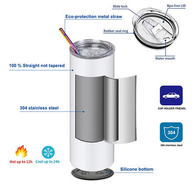 15 oz en acier inoxydable double paroi isolée sublimation Tumbler pour les cadeaux personnalisés