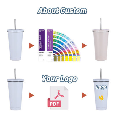 16oz 24oz Taille personnalisée DIY tasse à café Voyage tasse à eau double paroi en acier inoxydable Tumbler