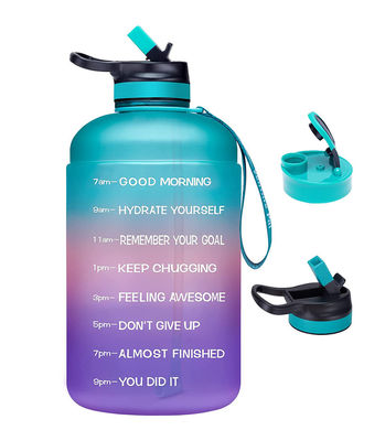 Bouteille d'eau de motivation pour le gymnase, marqueur de temps pour le sport, plastique glacé, sans BPA