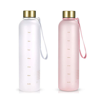 Bouteille d'eau de motivation pour le gymnase, marqueur de temps pour le sport, plastique glacé, sans BPA