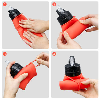 750 ml bouteille d'eau en silicone recouverte anti-corrosion pour les voyages et les sports personnalisable