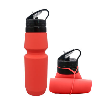 750 ml bouteille d'eau en silicone recouverte anti-corrosion pour les voyages et les sports personnalisable