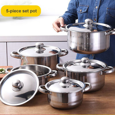 5 pièces de pot de cuisine en acier inoxydable ensemble de ustensiles de cuisine durables pour votre cuisine