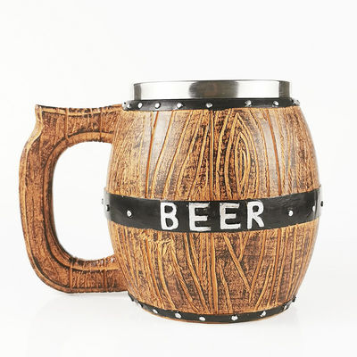 550 ml Main en bois tasse à café en acier inoxydable avec 304 intérieur et ABS extérieur