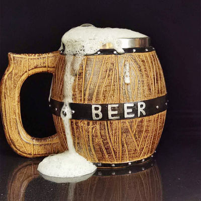 550 ml Main en bois tasse à café en acier inoxydable avec 304 intérieur et ABS extérieur