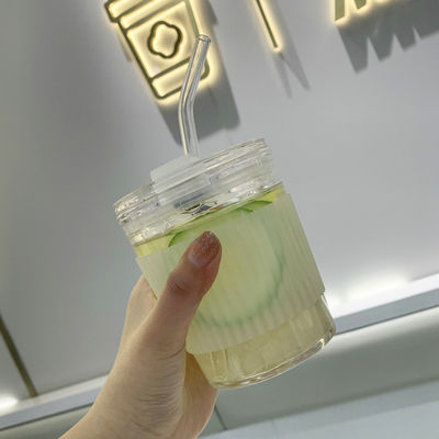 Bouteilles de café Portables Femme Entourage Glace à thé au lait froid avec poignée et couvercle à paille