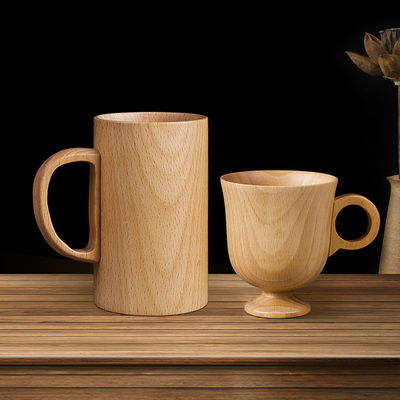 Une tasse de café en bois japonaise créative