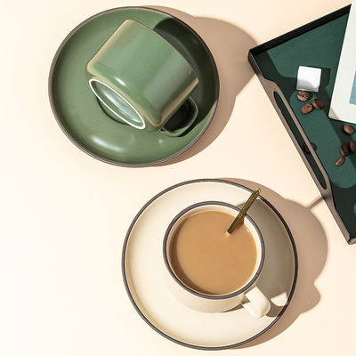 250 ml Capacité Nordic Matte Ceramic Coupe à café et plateau avec cuillère correspondante