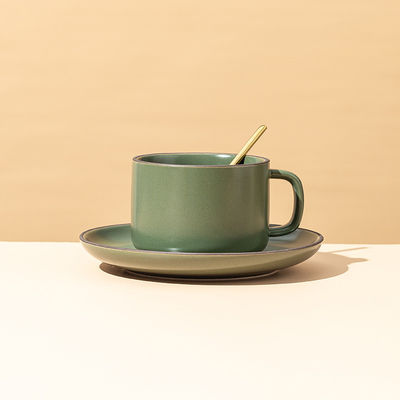 250 ml Capacité Nordic Matte Ceramic Coupe à café et plateau avec cuillère correspondante
