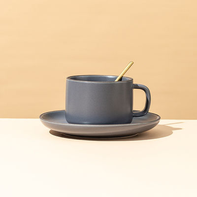 250 ml Capacité Nordic Matte Ceramic Coupe à café et plateau avec cuillère correspondante
