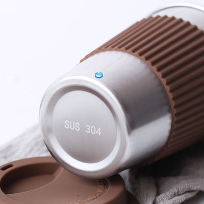 Tasse de café en acier inoxydable personnalisée 17 oz Double mur 18/8 Tumbler avec manche en silicone