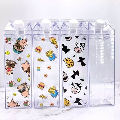 16 oz 32 oz Eco-friendly Bouteille d'eau pour enfants Carte de lait claire Logo sur mesure