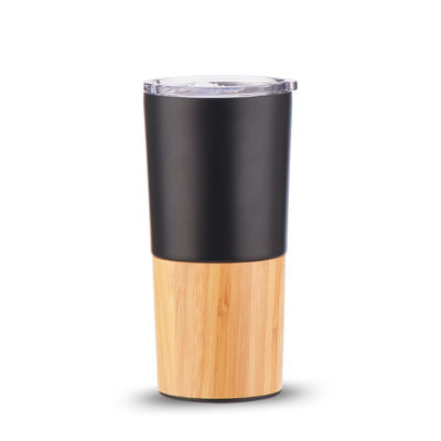 Durable 20 oz demi-bouteille de bambou sous vide isolé Tumbler Voyage Capacité tasse de café