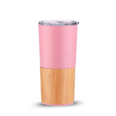 Durable 20 oz demi-bouteille de bambou sous vide isolé Tumbler Voyage Capacité tasse de café