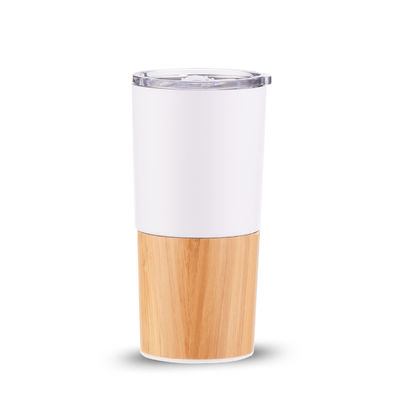 Durable 20 oz demi-bouteille de bambou sous vide isolé Tumbler Voyage Capacité tasse de café