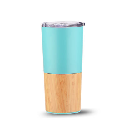 Durable 20 oz demi-bouteille de bambou sous vide isolé Tumbler Voyage Capacité tasse de café