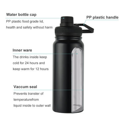 Applicable eau bouillante logo personnalisé bouteille de verre sous vide pour le style de conception de sport