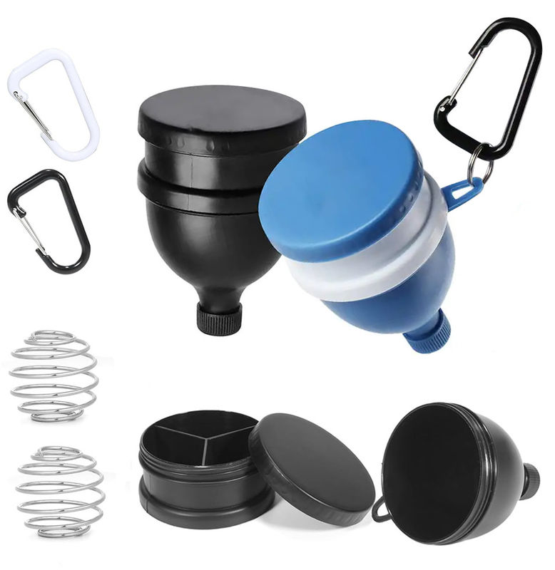 Produits alimentaires 4 OZ/120Ml Funnel de poudre de protéines avec porte-clés portable et distributeur pratique