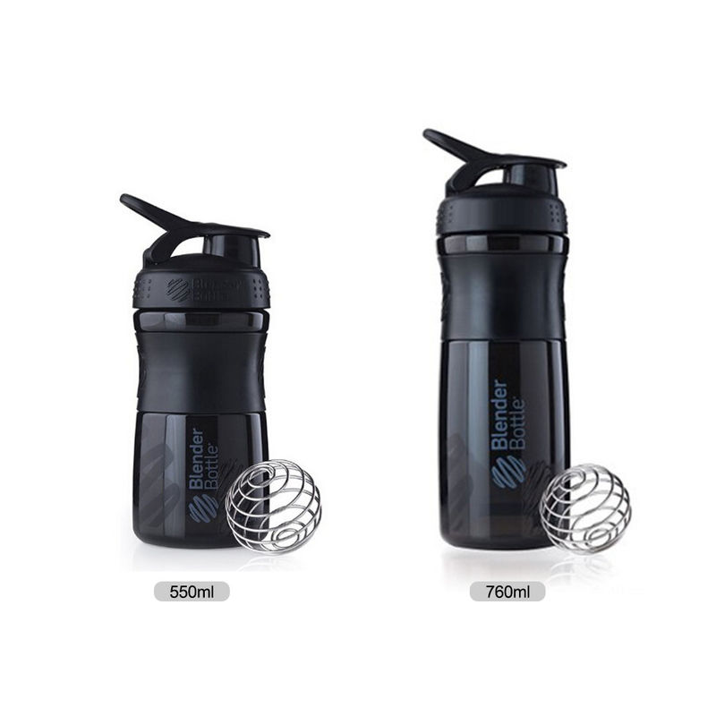 Boule en acier inoxydable Portable sans BPA Gym Bouteille de mélangeur de protéines en plastique pour les sports