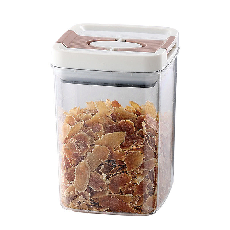 Composition de 6 pièces transparentes, exemptes de BPA, étanches à l'air, faciles à ouvrir, couvercles, céréales, joints, pots, conteneurs de stockage des aliments secs