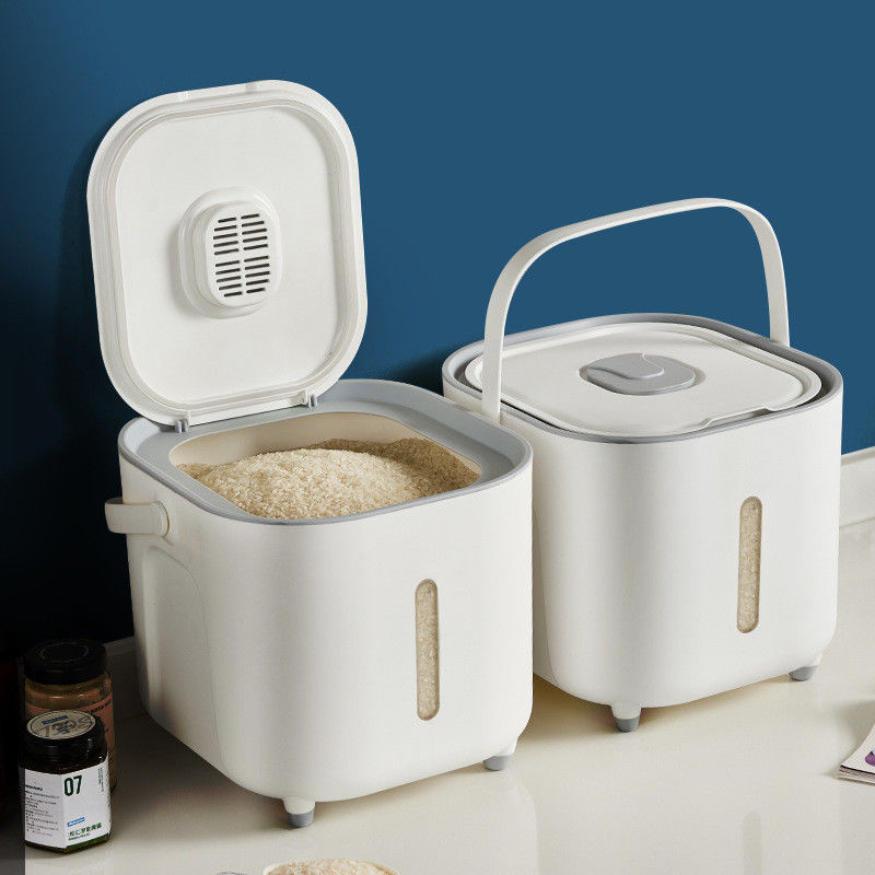 Logo personnalisable Contenant de stockage de riz en plastique PP de qualité alimentaire avec cuillère 5-10 kg de charge