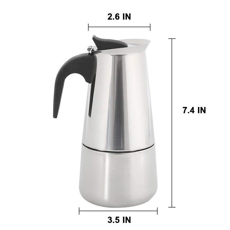 Outils de café et de thé 6 tasses en acier inoxydable Moka Pot Espresso Cafetière par Bialetti