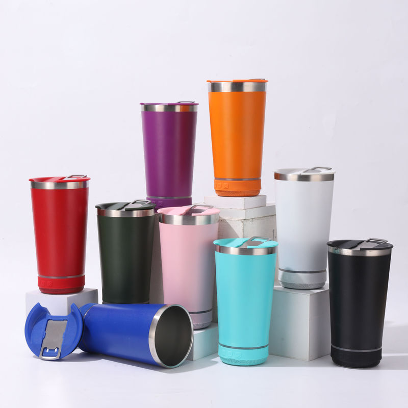 Logo du client 20oz haut-parleur Bluetooth Tumbler étanche à l'eau tasse de musique en acier inoxydable pour la fête